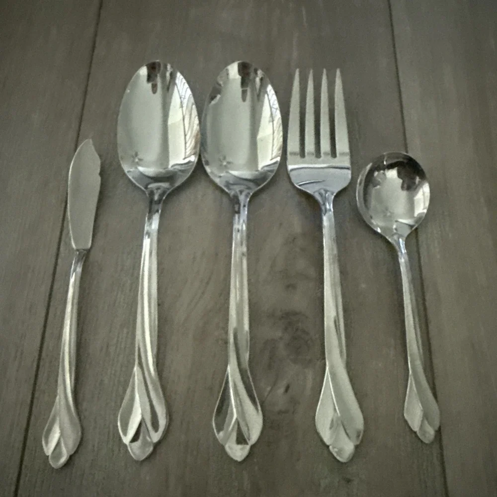 Solid Serving Spoon Oneida TRIBECA Stainless Serving Set Cold Meat Fork